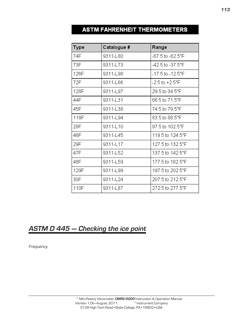 Astm d 445 — checking the ice point | Cannon Instrument CMRV-5000 User Manual | Page 119 / 128