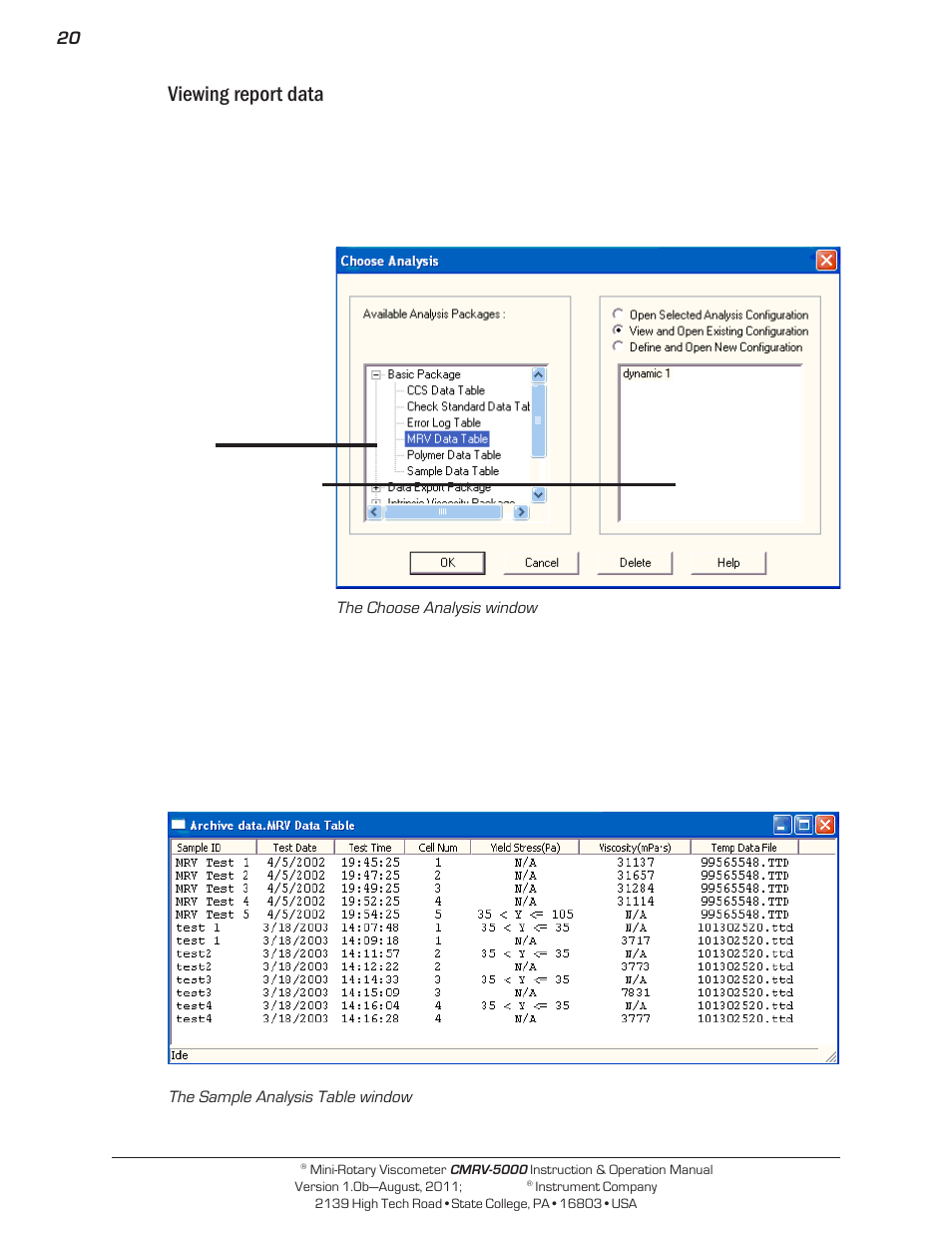 Viewing report data | Cannon Instrument CMRV-5000 User Manual | Page 26 / 128