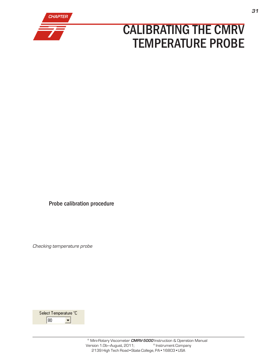 Calibrating the cmrv temperature probe | Cannon Instrument CMRV-5000 User Manual | Page 37 / 128