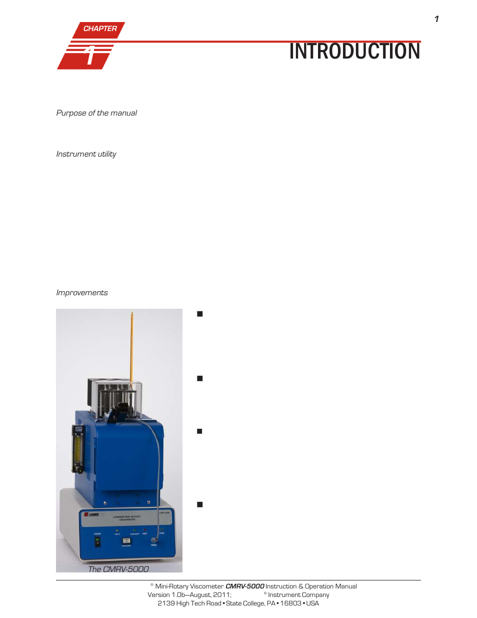 Introduction | Cannon Instrument CMRV-5000 User Manual | Page 7 / 128