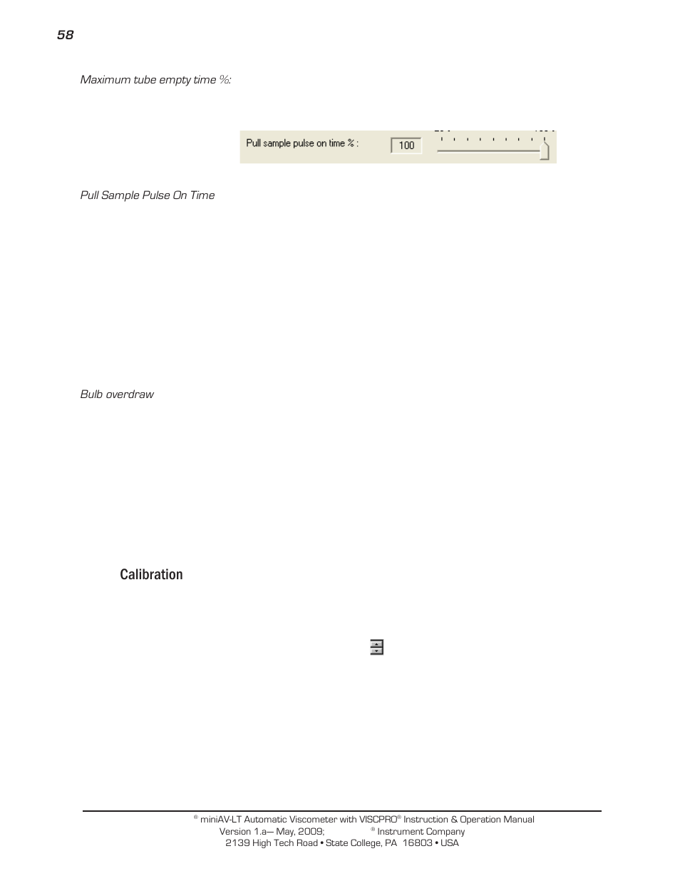 Calibration | Cannon Instrument miniAV-LT User Manual | Page 62 / 124