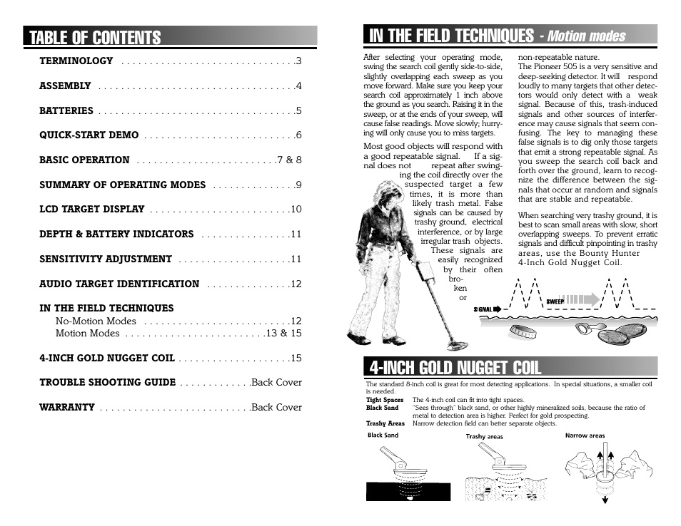 Bounty Hunter PIONEER 505 User Manual | Page 2 / 16