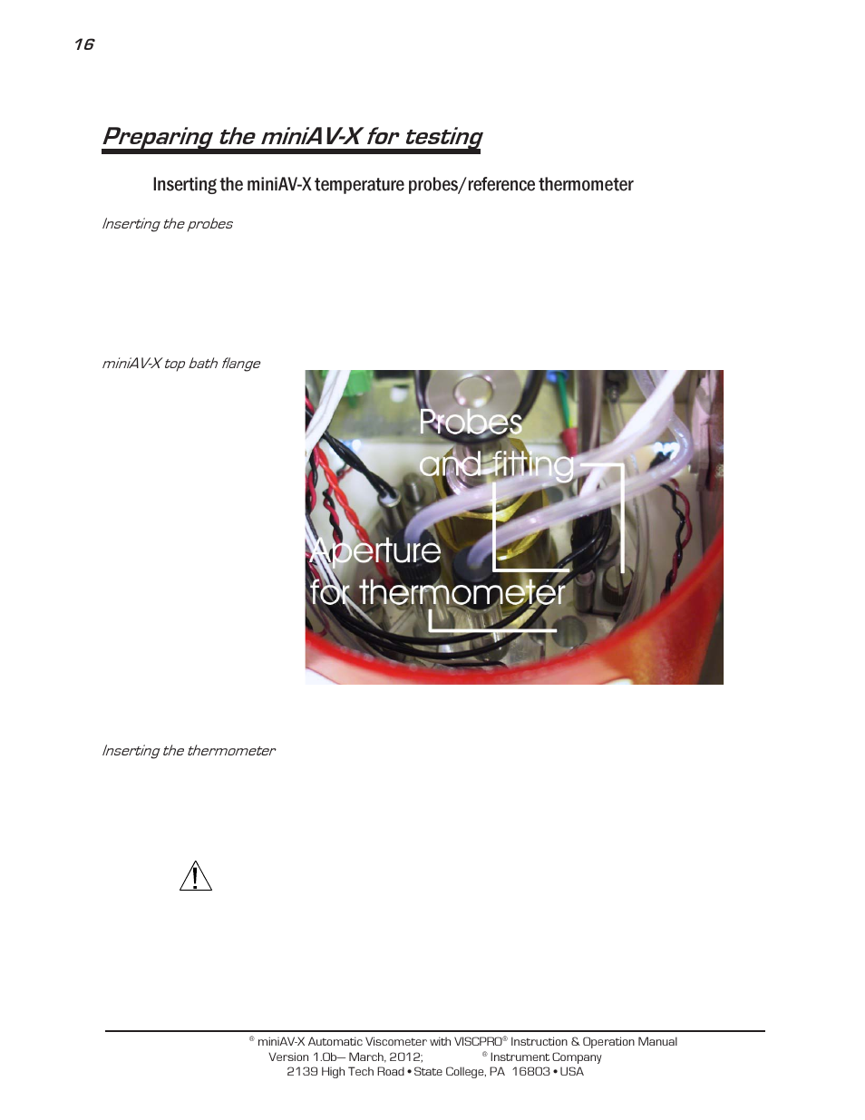 Preparing the miniav-x for testing | Cannon Instrument miniAV-X User Manual | Page 22 / 140