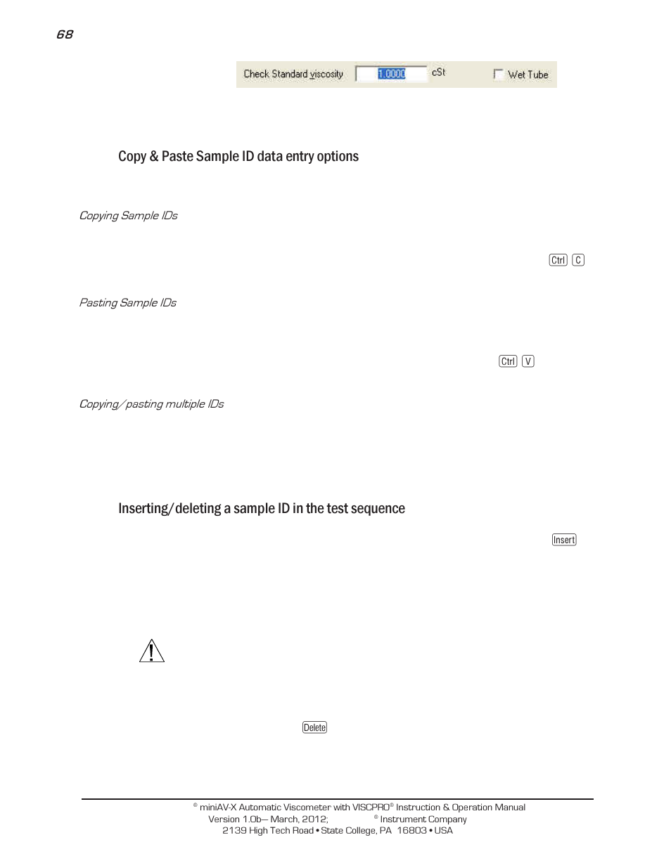 Copy & paste sample id data entry options | Cannon Instrument miniAV-X User Manual | Page 74 / 140