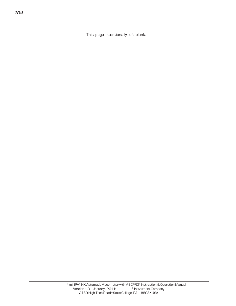 This page intentionally left blank | Cannon Instrument miniPV-X User Manual | Page 110 / 130