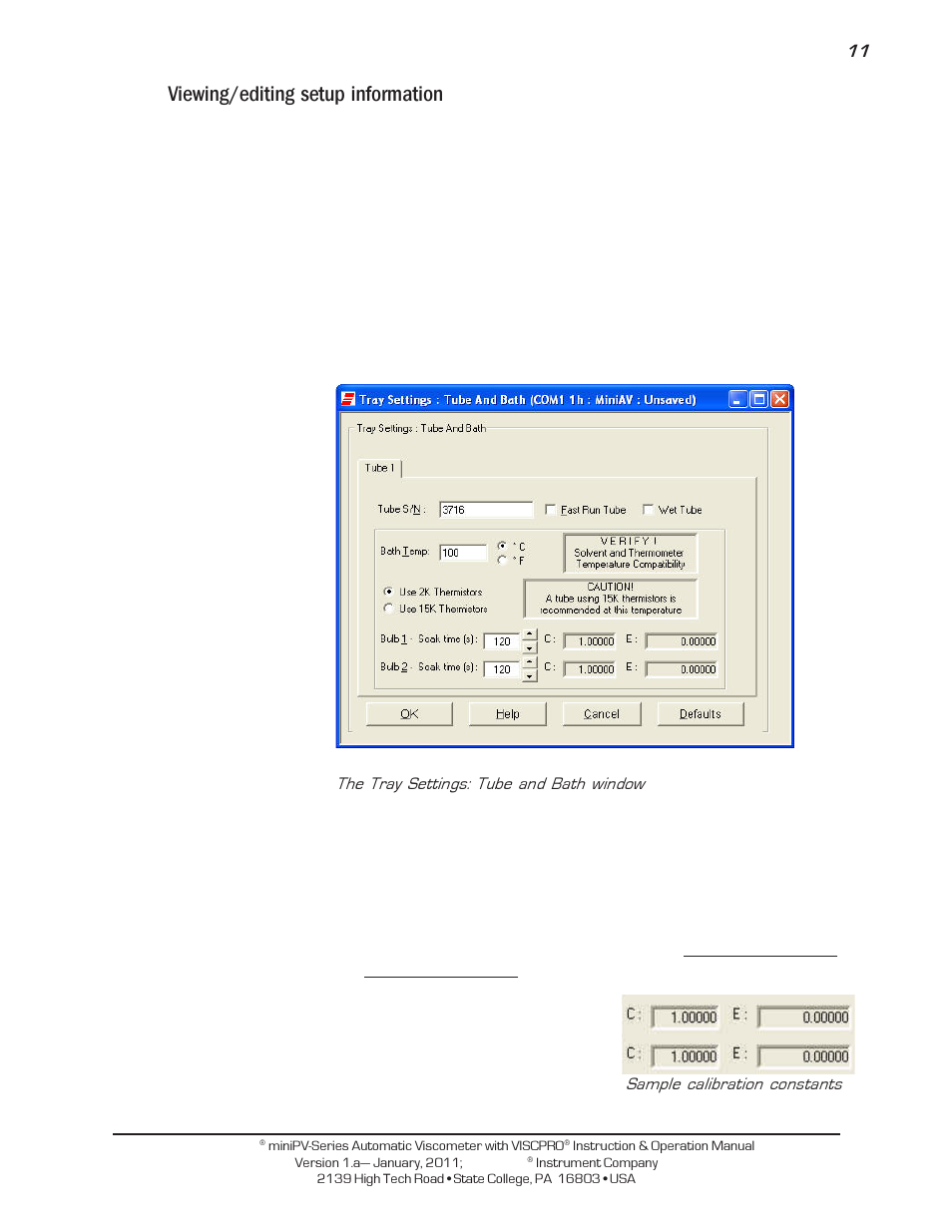 Viewing/editing setup information | Cannon Instrument miniPV-X User Manual | Page 17 / 130