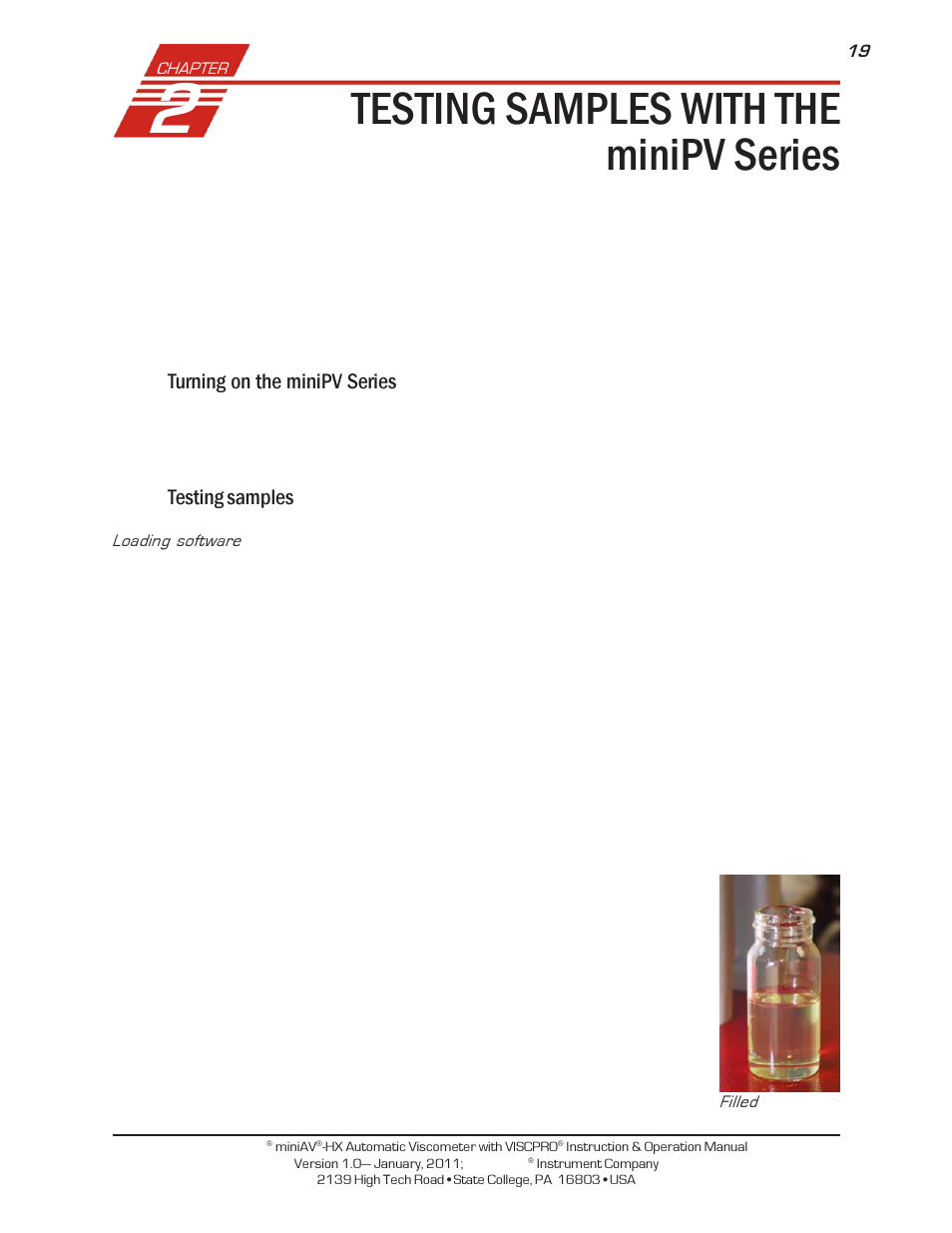 Testing samples with the minipv series | Cannon Instrument miniPV-X User Manual | Page 25 / 130