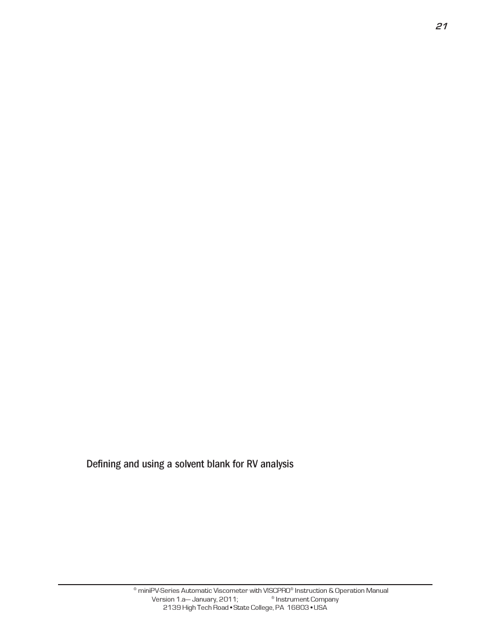 Defining and using a solvent blank for rv analysis | Cannon Instrument miniPV-X User Manual | Page 27 / 130