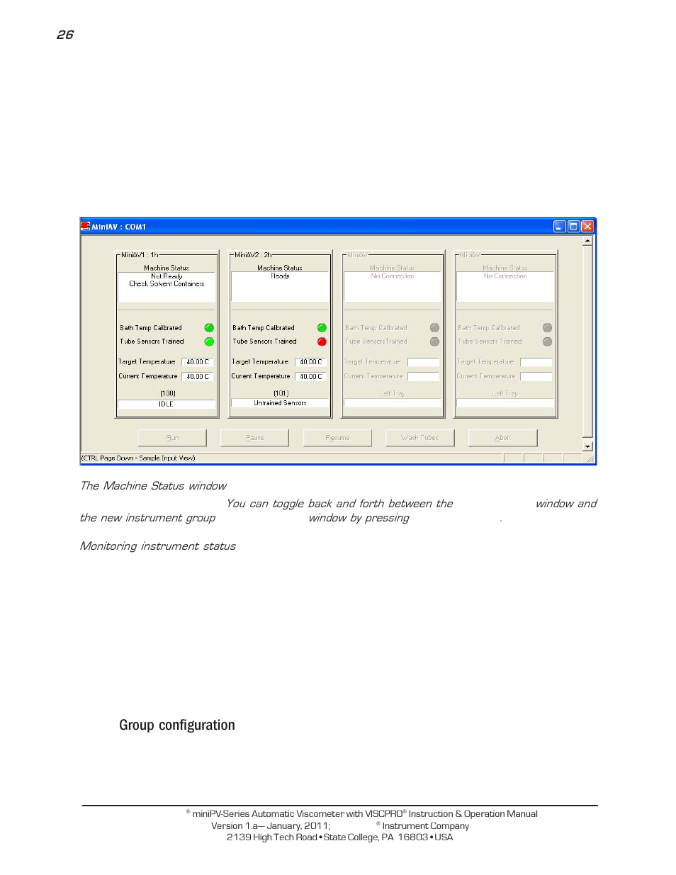 Group configuration | Cannon Instrument miniPV-X User Manual | Page 32 / 130