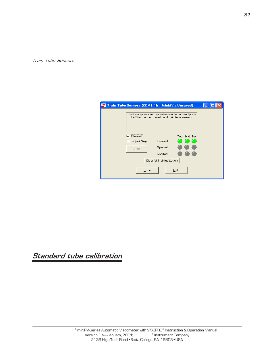 Standard tube calibration | Cannon Instrument miniPV-X User Manual | Page 37 / 130