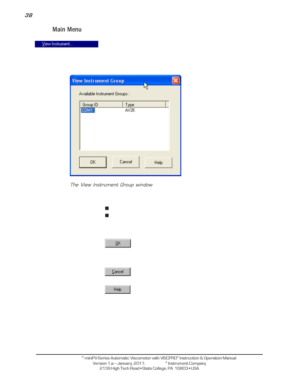 Main menu | Cannon Instrument miniPV-X User Manual | Page 44 / 130