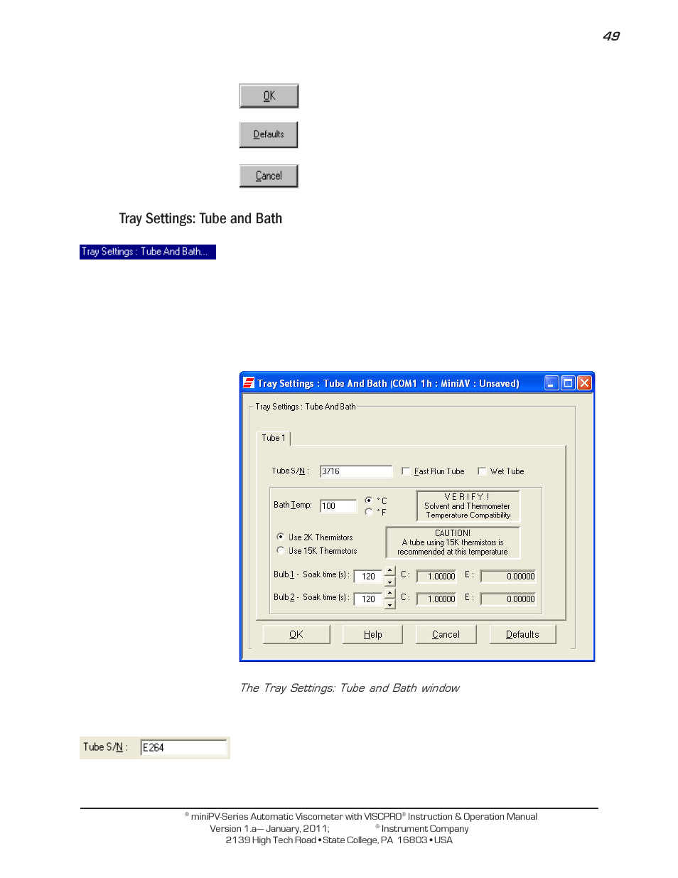 Tray settings: tube and bath | Cannon Instrument miniPV-X User Manual | Page 55 / 130
