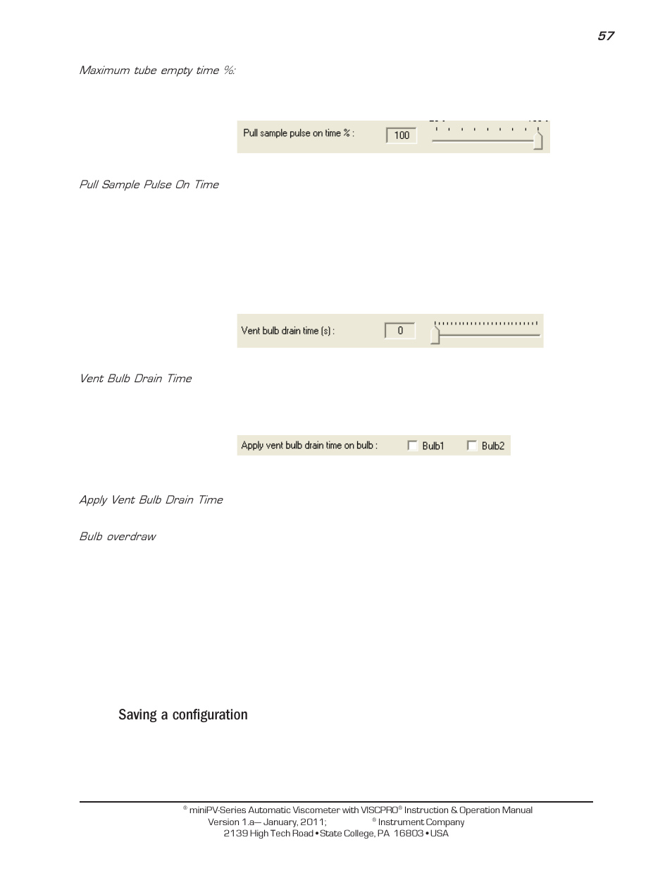 Saving a configuration | Cannon Instrument miniPV-X User Manual | Page 63 / 130