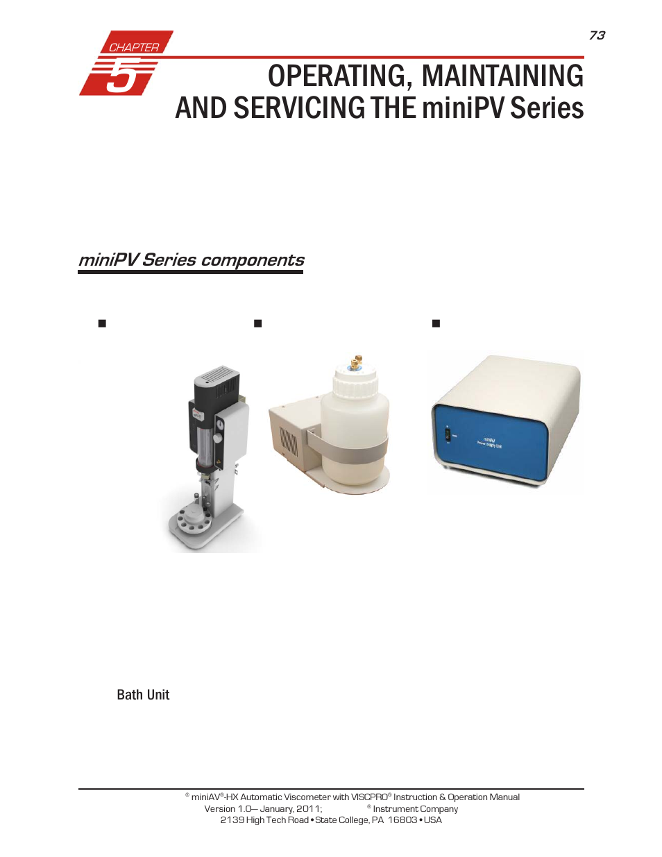 Minipv series components | Cannon Instrument miniPV-X User Manual | Page 79 / 130