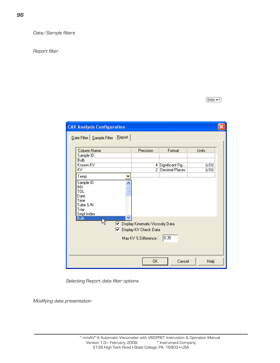 Cannon Instrument miniQV-X User Manual | Page 102 / 140