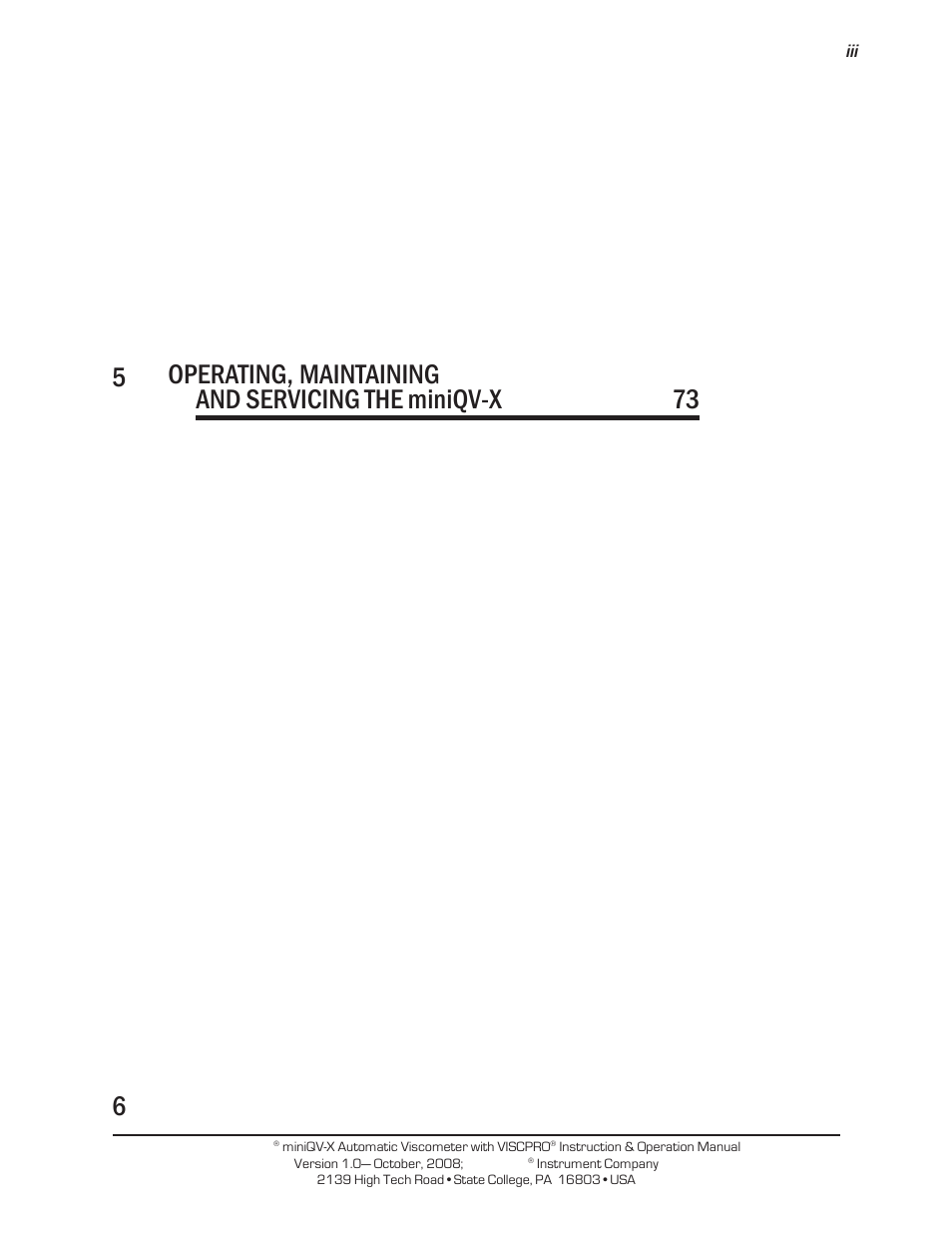 Cannon Instrument miniQV-X User Manual | Page 3 / 140