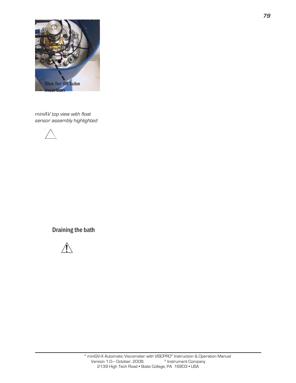 Draining the bath | Cannon Instrument miniQV-X User Manual | Page 85 / 140