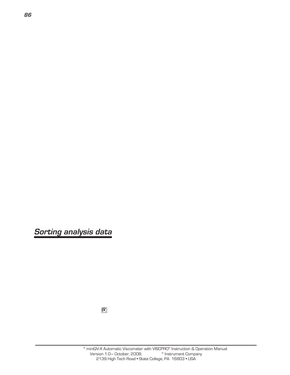 Sorting analysis data | Cannon Instrument miniQV-X User Manual | Page 92 / 140