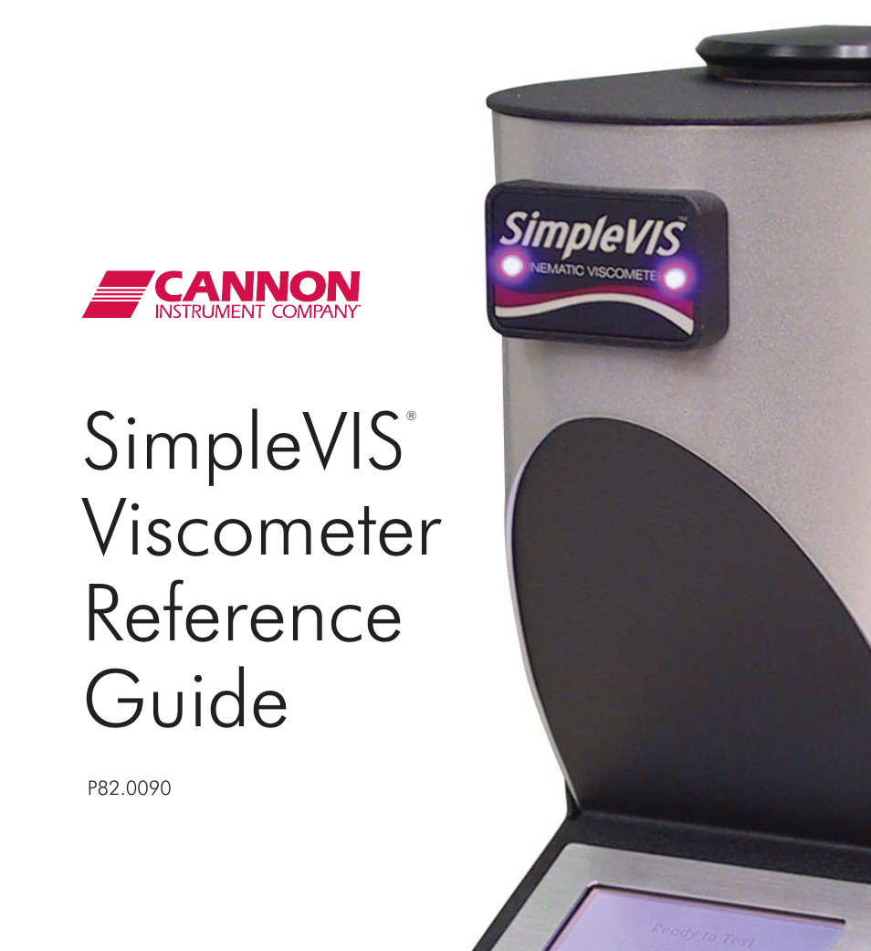 Cannon Instrument SimpleVIS User Manual | 16 pages