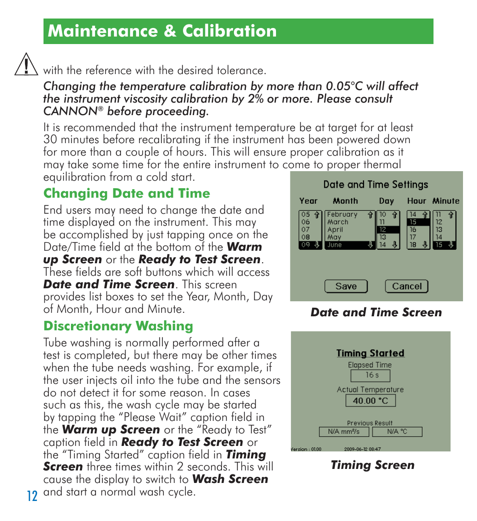 Maintenance & calibration | Cannon Instrument SimpleVIS User Manual | Page 12 / 16