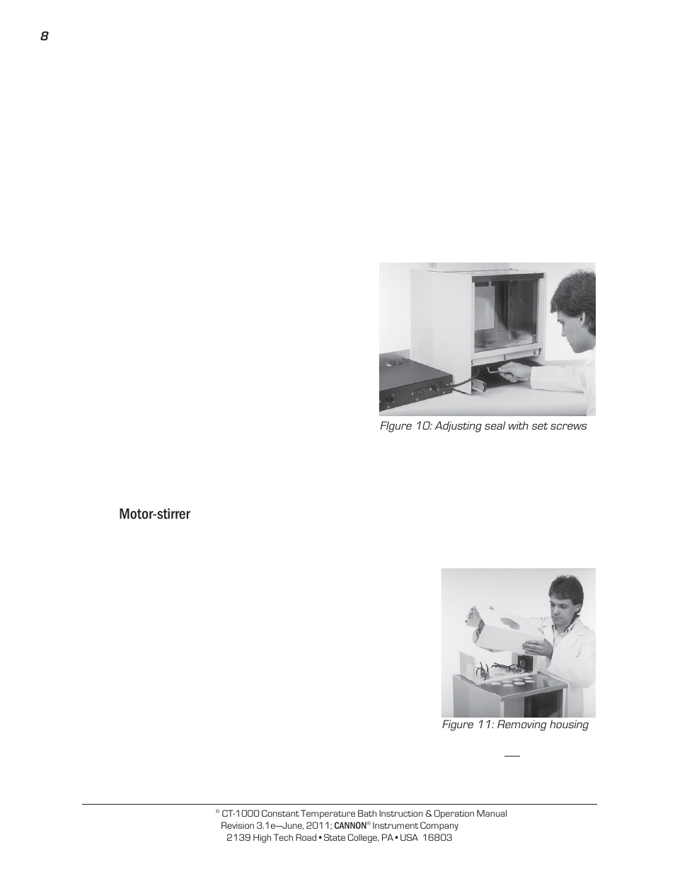 Motor-stirrer | Cannon Instrument CT-1000 (Contant Temperature Bath) User Manual | Page 10 / 30