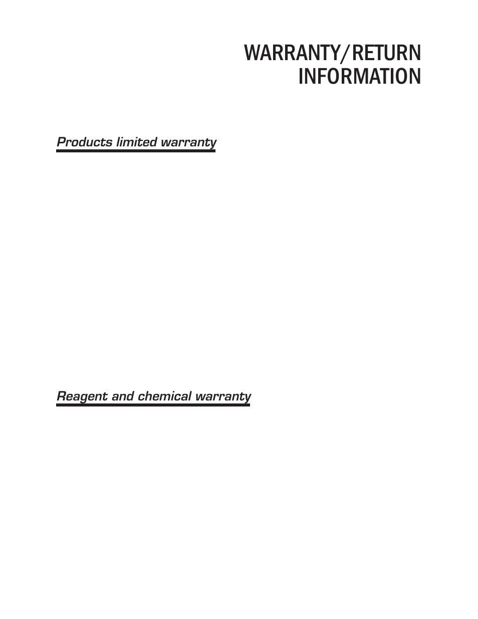 Warranty/return information | Cannon Instrument CT-1000 (Contant Temperature Bath) User Manual | Page 29 / 30