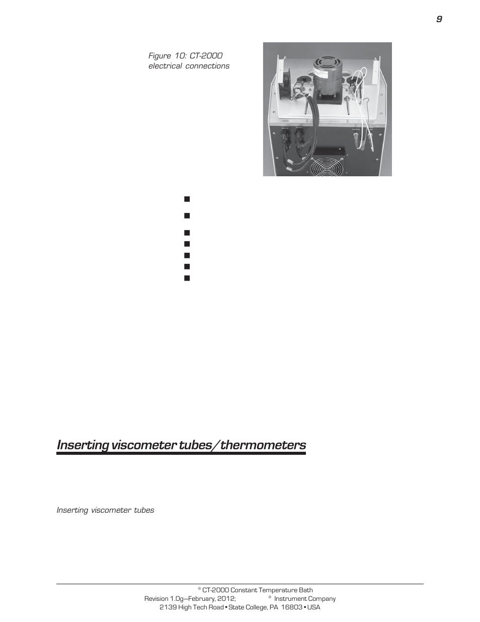 Inserting viscometer tubes/thermometers | Cannon Instrument CT-2000 (Contant Temperature Bath) User Manual | Page 11 / 40