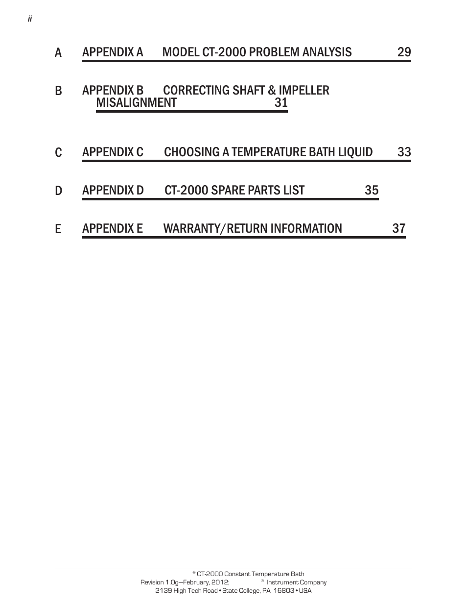Cannon Instrument CT-2000 (Contant Temperature Bath) User Manual | Page 2 / 40