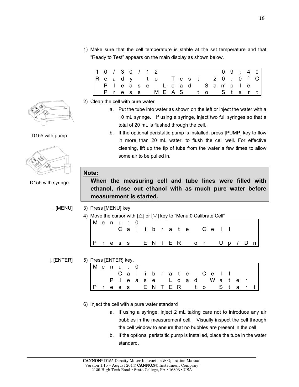 Cannon Instrument D155 Density Meter User Manual | Page 21 / 51