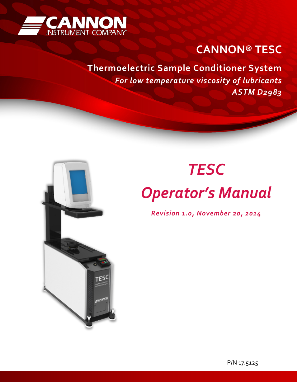Cannon Instrument TESC User Manual | 38 pages