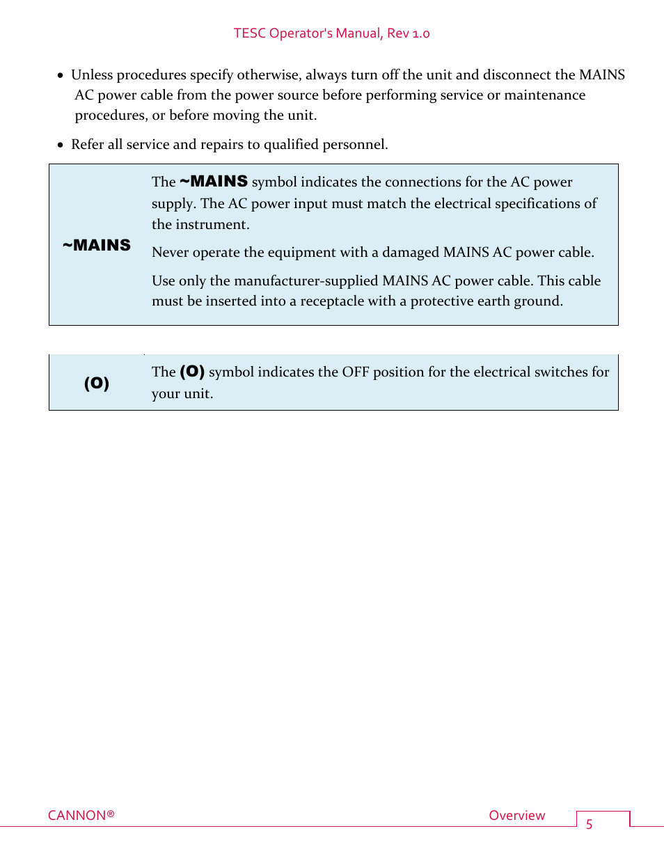Cannon Instrument TESC User Manual | Page 11 / 38
