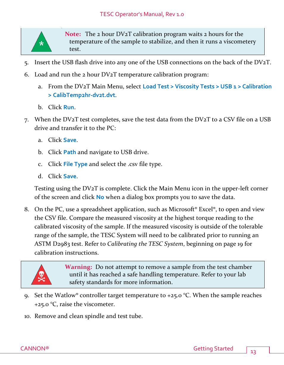 Cannon Instrument TESC User Manual | Page 19 / 38