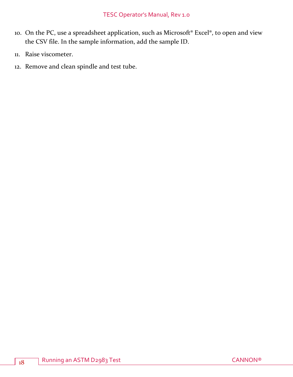 Cannon Instrument TESC User Manual | Page 24 / 38