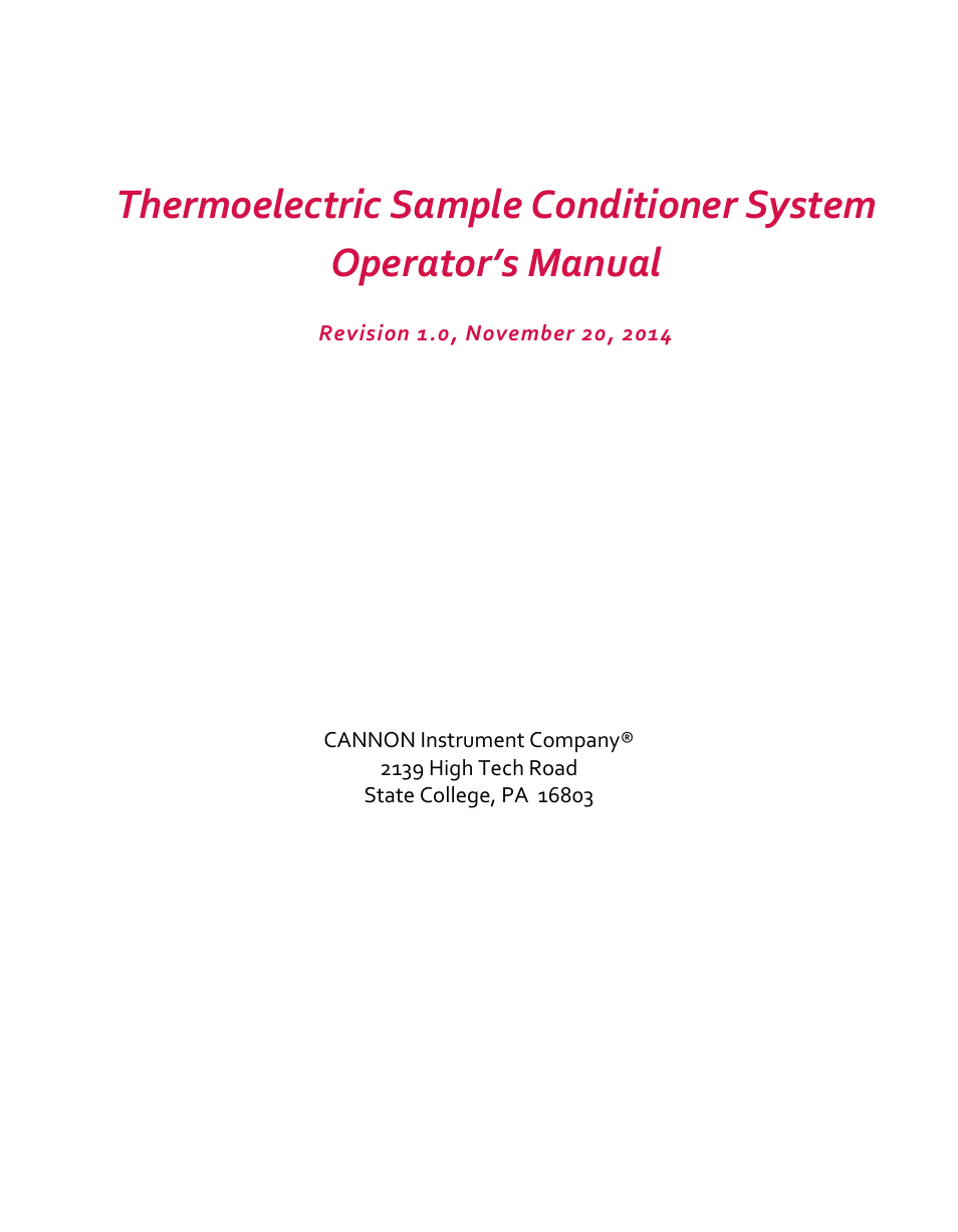 Cannon Instrument TESC User Manual | Page 3 / 38