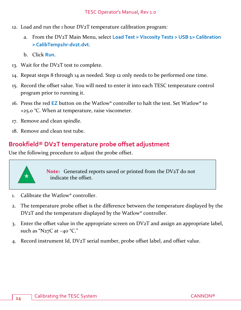 Cannon Instrument TESC User Manual | Page 30 / 38