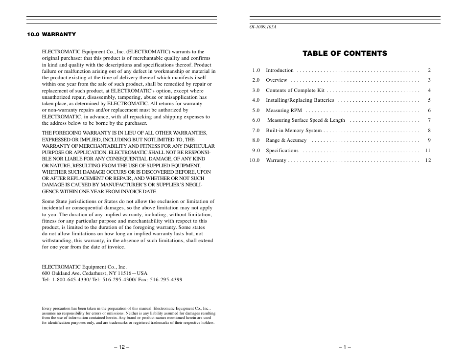 Checkline DT-107A User Manual | 7 pages