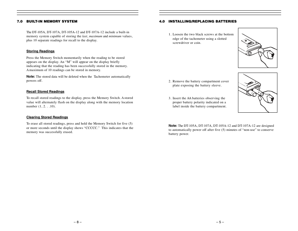 Checkline DT-107A User Manual | Page 5 / 7