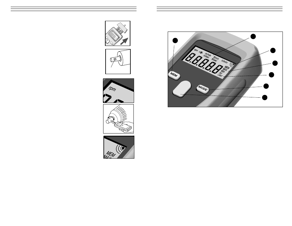 2 front panel key functions, 2 non-contact operation - rpm | Checkline YSL-2000HD User Manual | Page 5 / 9