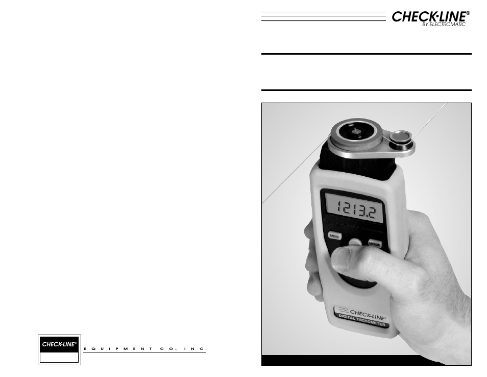 Electromatic, Check, Line | Checkline YSL-2000HD User Manual | Page 9 / 9