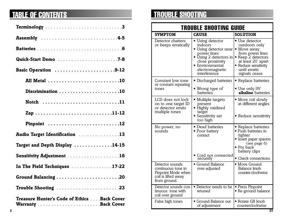 Bounty Hunter LEGACY 3300 User Manual | Page 23 / 24