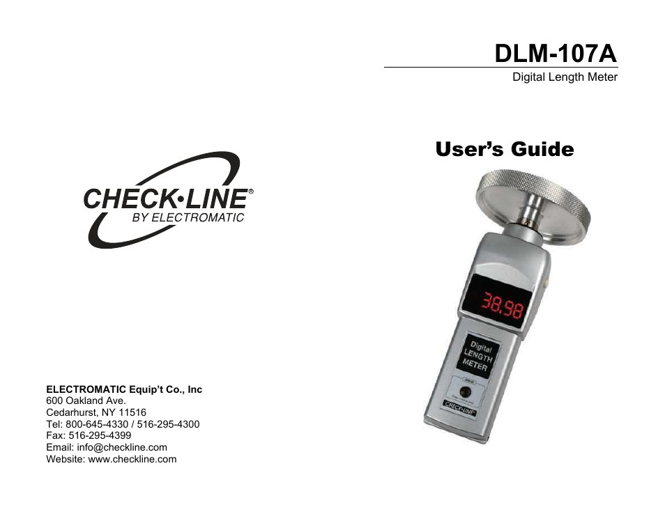 Checkline DLM-107A User Manual | 2 pages