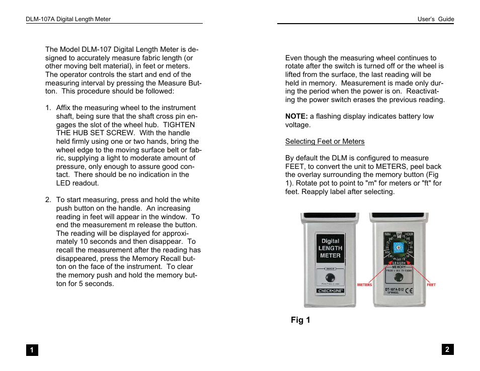 Checkline DLM-107A User Manual | Page 2 / 2