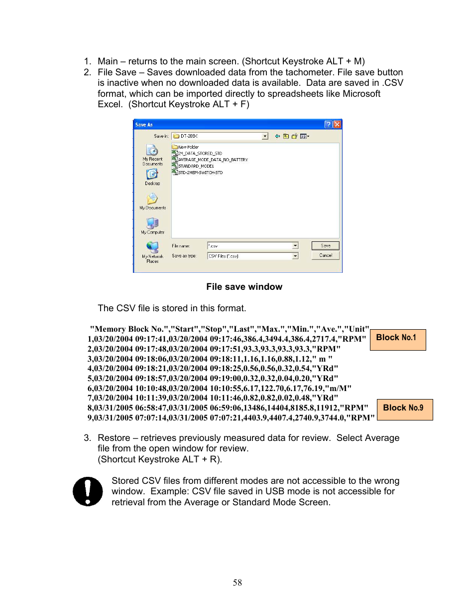 File save window | Checkline DT-209X User Manual | Page 62 / 68