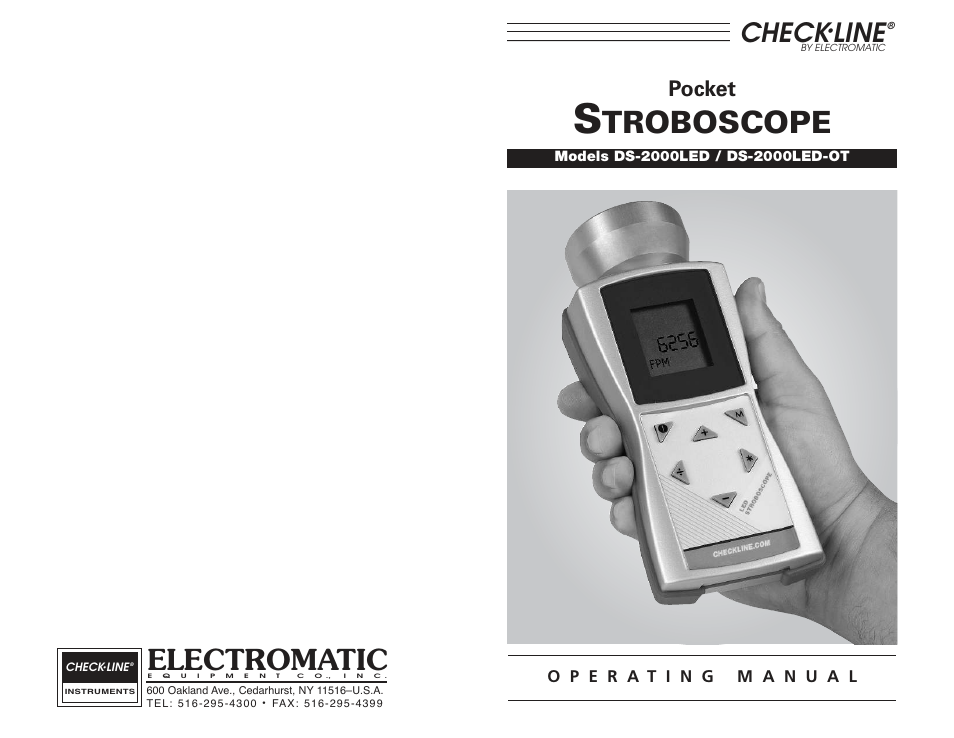 Troboscope, Electromatic, Check | Line, Pocket | Checkline DS-2000LED-OT User Manual | Page 11 / 11