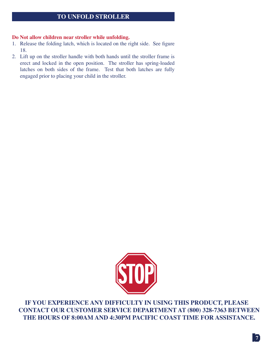 Stop | Baby Trend 7311 User Manual | Page 7 / 19