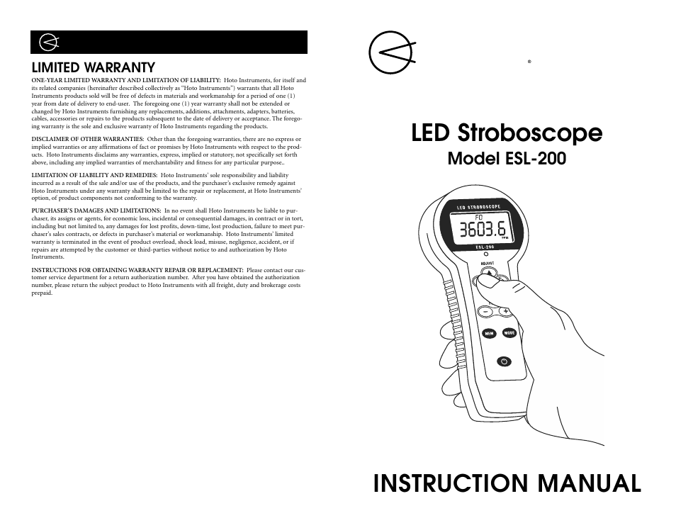 Checkline ESL-200 User Manual | 4 pages