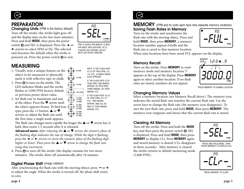Measuring, Preparation | Checkline ESL-200 User Manual | Page 4 / 4