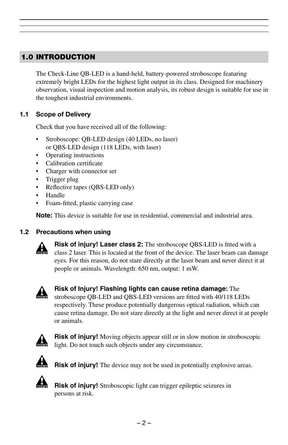 Checkline QB-LED User Manual | Page 3 / 22