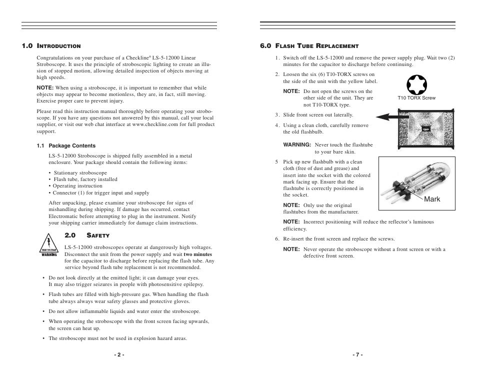 Mark | Checkline LS-5-12000 User Manual | Page 2 / 6