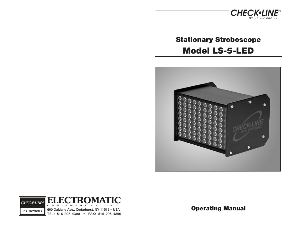 Electromatic, Check•line, Model ls-5-led | Stationary stroboscope | Checkline LS-5-LED User Manual | Page 7 / 7